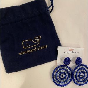 Vineyard Vines Beaded Medallion Blue Earrings